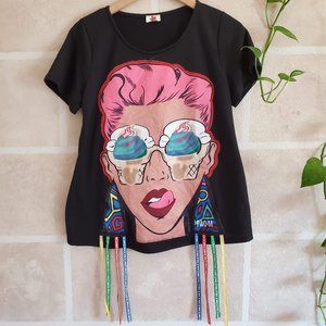 PAOM Ice Cream Eye Custom Printed T-Shirt Sz S/M